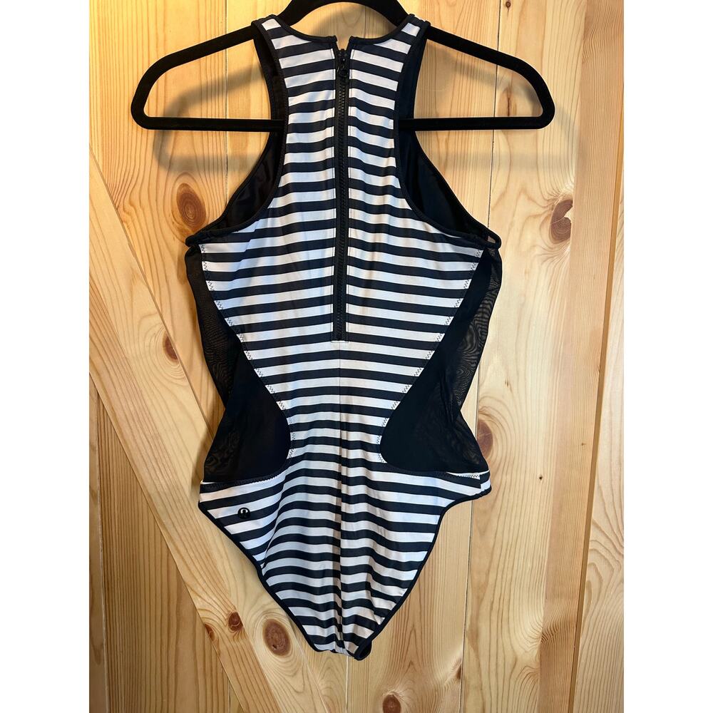 Lululemon Coastline One
Piece Swimsuit Striped
Mesh Black White- Size 8 (Reposh) - Picture 3 of 5